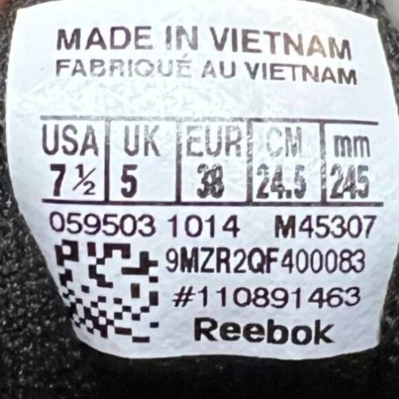 Reebok Womens Athletic Sneakers Black & Purple Size 7.5 Mesh & Leather Uppers - Picture 2 of 7